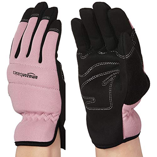Amazon Basics Women's Work or Garden Gloves - Small, Pink
