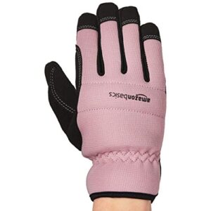 Amazon Basics Women's Work or Garden Gloves - Small, Pink