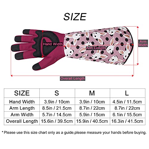 BARST Long Sleeve Gardening Gloves, Rose Pruning Thorn Proof Gardening Gloves Synthetic Leather Puncture Proof Garden Gauntlet for Bushes Cacti Gardener Gift