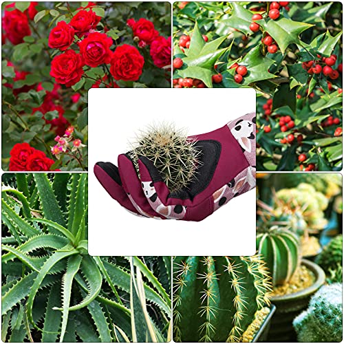 BARST Long Sleeve Gardening Gloves, Rose Pruning Thorn Proof Gardening Gloves Synthetic Leather Puncture Proof Garden Gauntlet for Bushes Cacti Gardener Gift