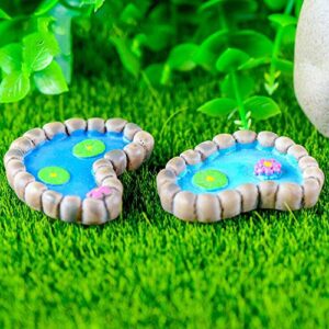 Trasfit 5 Pieces Fairy Garden Miniature Pond Ornaments Kit for Miniature Garden Accessories, Home Micro Landscape Decoration