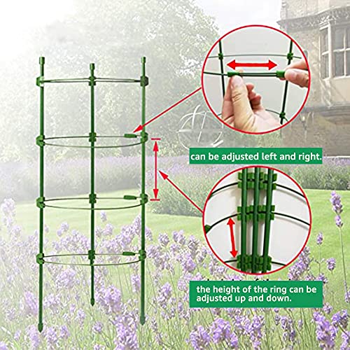 Adjustable Tomato Cage Plant Support Cages 36 inches Garden Cucumber Trellis，Plant Stake with 4 Adjustable Ring, Support Rings for Vegetables，Flowers，Fruit，Rose Vine Climbing Plants （4 Pack ）