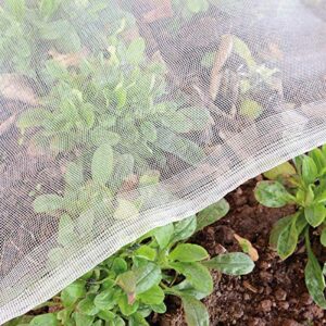 garden netting pest barrier: 4’x10′(2 pack) fine bug netting for garden protection row cover raised bed screen mesh greenhouse mosquito net, protecting tree plants vegetable flowers fruits