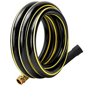 solution4patio 3/4 in. x 3 ft. short garden hose, no leaking, black lead-in hose male/female solid brass fittings for water softener, dehumidifier, vehicle water filter, 12 years warranty