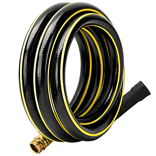 Solution4Patio 3/4 in. x 3 ft. Short Garden Hose, No Leaking, Black Lead-in Hose Male/Female Solid Brass Fittings for Water Softener, Dehumidifier, Vehicle Water Filter, 12 Years Warranty