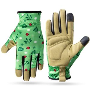 hodup kids gardening gloves for 7-9 years old,1 pairs kids garden gloves non-slip children breathable yard work gloves for boys girls（m,green）