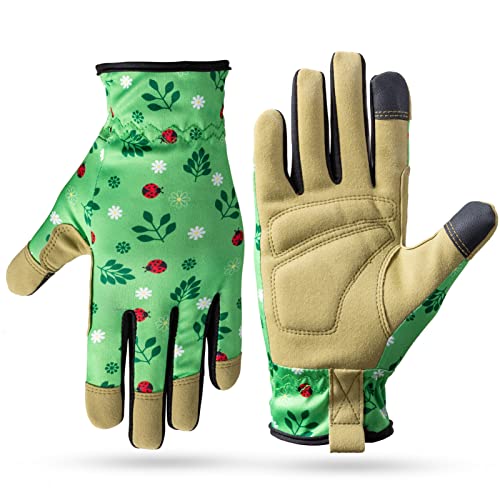 HODUP Kids Gardening Gloves for 7-9 years old,1 Pairs Kids Garden Gloves Non-Slip Children Breathable Yard Work Gloves for Boys Girls（M,Green）