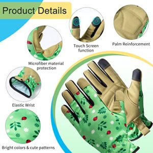 HODUP Kids Gardening Gloves for 7-9 years old,1 Pairs Kids Garden Gloves Non-Slip Children Breathable Yard Work Gloves for Boys Girls（M,Green）