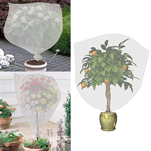 Agfabric Bird Netting Garden Netting Insect Pest Barrier,Plant Cover Fruit Tree Netting Mesh Protection Bag with Drawstring,39" Hx39 W,White