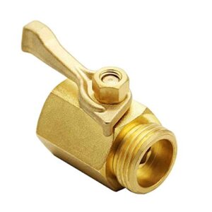twinkle star super heavy duty 3/4″ brass shut off valve garden hose connector, twis3005