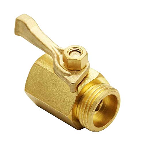 Twinkle Star Super Heavy Duty 3/4" Brass Shut Off Valve Garden Hose Connector, TWIS3005