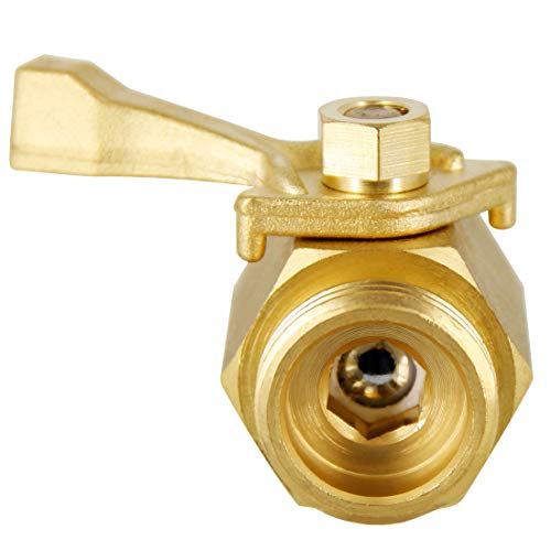 Twinkle Star Super Heavy Duty 3/4" Brass Shut Off Valve Garden Hose Connector, TWIS3005