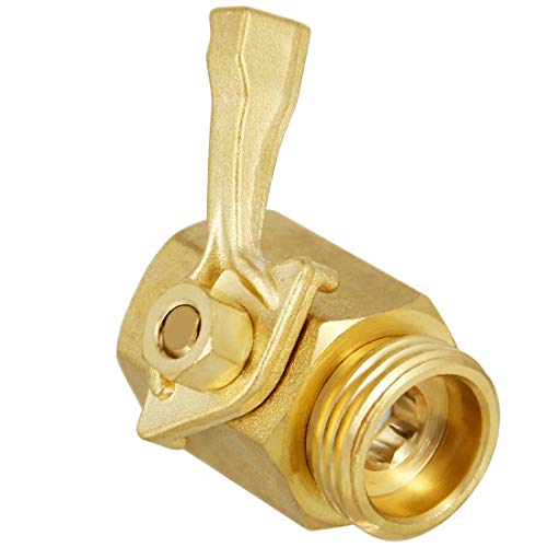 Twinkle Star Super Heavy Duty 3/4" Brass Shut Off Valve Garden Hose Connector, TWIS3005