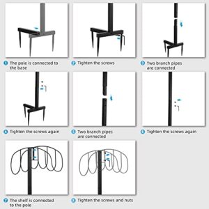 ZXZYHFTY Garden Hose Holder Detachable Hose stand, water hose holder for Outside Freestanding can Store 150ft Water Pipes, Heavy Duty Metal Hose Storage Stand for Outdoor Lawn & Yard (Metal, Black)