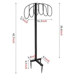 ZXZYHFTY Garden Hose Holder Detachable Hose stand, water hose holder for Outside Freestanding can Store 150ft Water Pipes, Heavy Duty Metal Hose Storage Stand for Outdoor Lawn & Yard (Metal, Black)