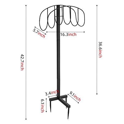 ZXZYHFTY Garden Hose Holder Detachable Hose stand, water hose holder for Outside Freestanding can Store 150ft Water Pipes, Heavy Duty Metal Hose Storage Stand for Outdoor Lawn & Yard (Metal, Black)