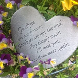 Kay Berry Goodbyes are Not Forever Heart Shaped Memorial Stone (Grey)