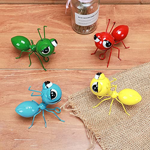 Cruis Cuka Metal Yard Art Garden Decorative Cute Ant Outdoor Wall Sculptures-Set of 4