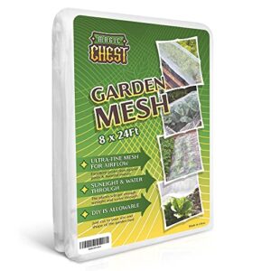 magic chest garden netting 8×24 ft | mesh netting plant covers | ultra fine mesh | birds, animals, bugs, insect protection | pest barrier for vegetables plants fruits flowers crops greenhouse