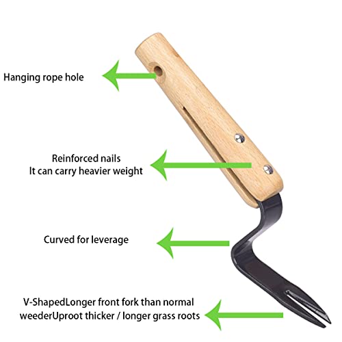 Elegital Kana Hoe 217 Japanese Garden Tool - Hand Hoe/Sickle is Perfect for Weeding and Cultivating. The Blade Edge is Very Sharp., Beige-028