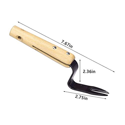 Elegital Kana Hoe 217 Japanese Garden Tool - Hand Hoe/Sickle is Perfect for Weeding and Cultivating. The Blade Edge is Very Sharp., Beige-028