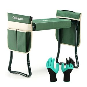 oasisspace folding garden kneeler and seat (green)