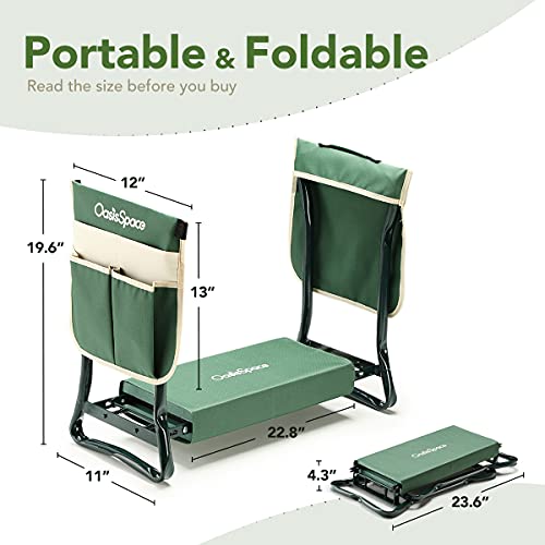 OasisSpace Folding Garden Kneeler and Seat (Green)