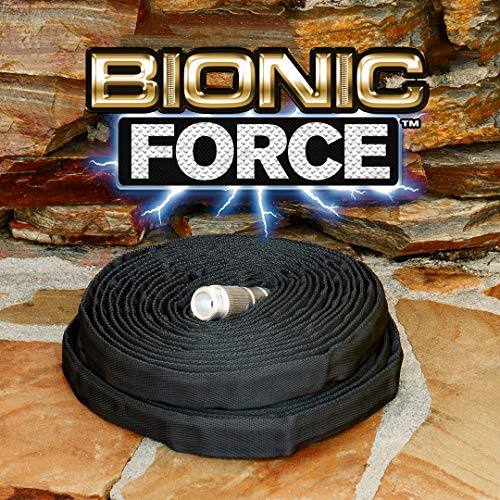 Bionic Force Garden Hose – Flexible, Lightweight Heavy-Duty Garden Hose Made of High Performance MXZ-7 Fiber with Crush Resistant Aluminum Fittings - 5/8 in. Dia. x 50 ft, As Seen on TV