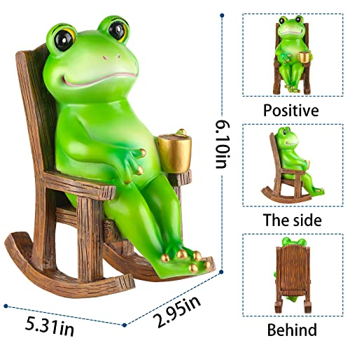 ZJ Whoest Garden Gnomes Statue Funny Gnome Garden Statue Garden Art Outdoor for Garden Decor, Outdoor Statue for Patio, Lawn, Yard Decoration, Housewarming Garden Gift- Frog