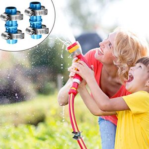 6 Pieces 5/8 Inch Garden Hose Repair Kits Aluminium Water Hose Mender Garden Hose Connectors with 12 Pieces Stainless Steel Clamps (Bright Color)