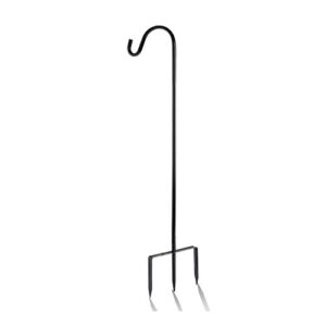 excmark shepherd hook 32 inch 1/2 inch thick use at weddings, hanging solar lights, lanterns, bird feeders, metal hanger hook (black,32inch)