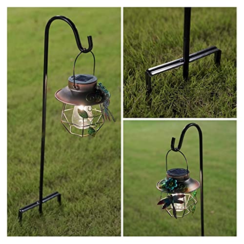 EXCMARK Shepherd Hook 32 inch 1/2 inch Thick Use at Weddings, Hanging Solar Lights, Lanterns, Bird Feeders, Metal Hanger Hook (Black,32inch)