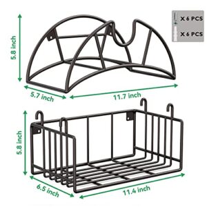 Lamir Hose reel Garden Hose holder with Tool Storage Basket, Heavy Duty Metal Water Hose holder Wall Mount, Garden Water Hose Reel Storage for Outer Yards and Garden Lawns