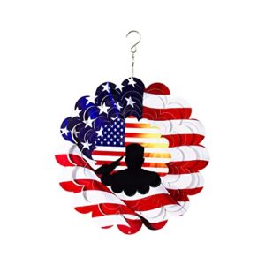 metal wind spinners – 3d patriotic wind spinner for yard and garden kinetic wind sculpture american flag spinner hanging decor 12in wind catchers & spinners outdoor art ornaments gifts