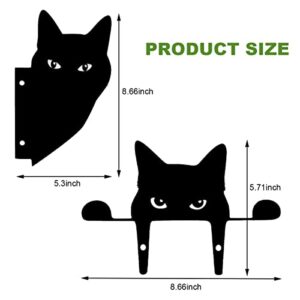 XHSP 2 Pieces Cat Statue Art Decor Garden, Black Cat Silhouette Décor Animals Shape Yard Decoration Art Decoration for Yard Lawn, Garden, Pathway, Outdoor (Cat)