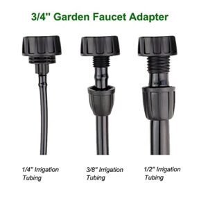 Yulaiyoen 1/2 Inch Drip Irrigation Tubing Faucet Adapter 3 Pack, 3/4" to 1/2" Irrigation Hose Adapter, 3/4 Inch Faucet Connector Garden Hose Adapter