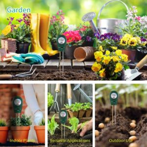3 in 1 Soil Tester, Soil Moisture/Fertility/pH Test, Soil Moisture Meter Sensor, Soil Test Kit for Garden, Farm, Plant, Outdoor, Indoor, Lawn Use, No Battery (Green)