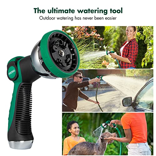 FivxTrail Garden Hose Nozzle - Heavy-Duty Water Hose Sprayer Nozzle with 10 Spraying Patterns, Garden Hose Nozzle Sprayer with Thumb Control and Easy Control On-Off Valve for Home, Garden, Car Wash