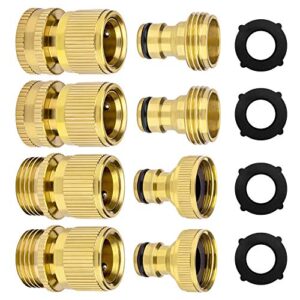 4 sets garden hose quick connect 3/4 inch ght solid brass male and female garden hose fittings