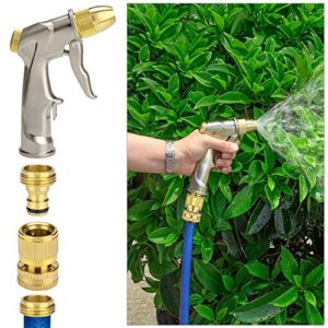 4 Sets Garden Hose Quick Connect 3/4 Inch GHT Solid Brass Male and Female Garden Hose Fittings