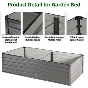 GRAVFORCE Galvanized Raised Garden Bed with Cover, 8x4x2ft Metal Raised Planter Box Outdoor with Greenhouse for Vegetables, Flowers, Herbs, and Fruits, Rectangular Planter Raised Beds Kit for Garden