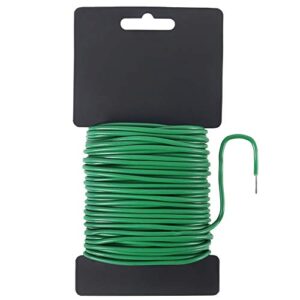 reusable 3.5mm garden plant twist tie, heavy duty soft wire tie for gardening, home, office (green, 65.6feet)