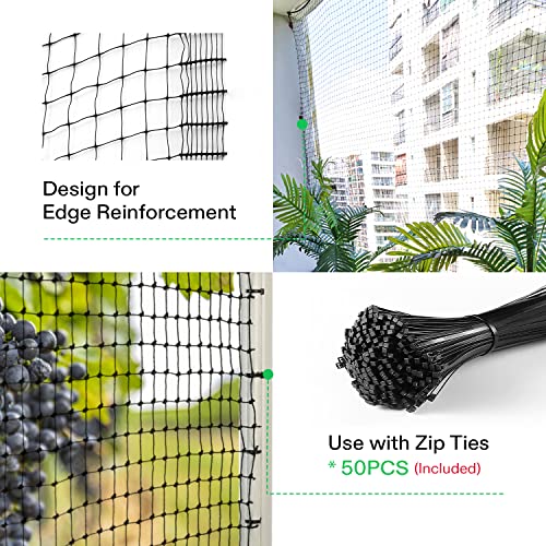 VIVOSUN Garden Netting, 7.5' x 65' Reusable Protection Net Mesh, Black Heavy Duty Trellis Netting, Garden Block Netting for Plants, Fruit Trees, Vegetables and Other Animals