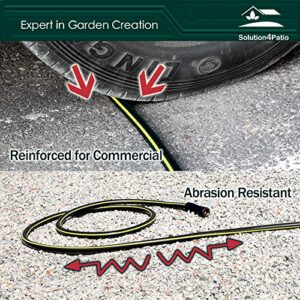 Solution4Patio Homes Garden Hose No Kink 5/8 in. x 25 ft. Black Water Hose, No Leaking, Heavy Duty, High Water Pressure, Male/Female Brass Fittings 12 Year Warranty #H155B10-US