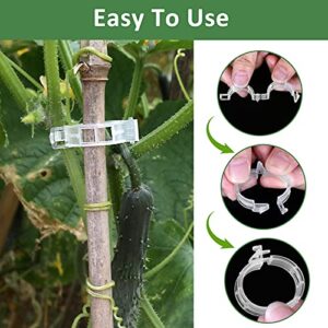 200 Pcs Tomato Clips, Plastic Trellis Clips Plant Support Clips, Plant Clips for Support, Grape Vine, Tomato Vine, Vegetables Plants, Garden Clips to Grow Upright Makes Plants Healthier