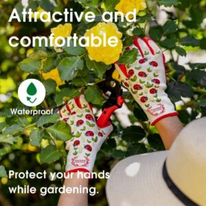 FUNJOBS Gardening Gloves for Women, 2 Pairs per pack, Rubber dipped, Medium, Australian Company