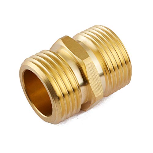 LitOrange (2 Pack Lead-Free Brass Garden Hose to Pipe NPT Fitting Connect, Green Thumb Quick Swivel Connector Adapter,Double Male Thread Size GHT 3/4" x 3/4 NPT Male Inch or 1/2" NPT Female