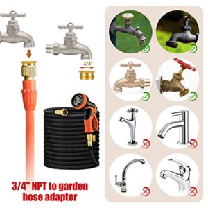 Solid Brass Garden Hose Adapter, 3/4" NPT Male Connector x 1”GHT Female Garden Hose, 1 Inch Male Pipe Fittings Thread to 1.3 Inch Female Garden Hose Thread, with Rubber Gasket and Sealant Tape