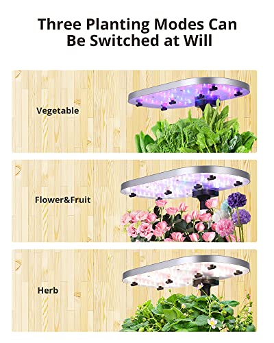 WiFi 12 Pods Hydroponics Growing System with APP Controlled, JustSmart Indoor Garden Up to 30" with 36W 120 LED Grow Light, Silent Pump System, Automatic Timer for Home Kitchen Gardening, GS1 Plus