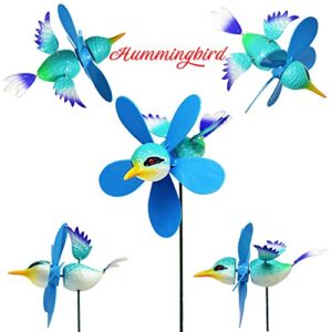 FENELY Garden Pinwheels Whirligigs Wind Spinner Windmill Toys for Kids Yard Decor Lawn Decorations Hummingbird Decorative Garden Stakes Outdoor Whirlygig Windmills Gardening Art Whimsical Baby Gifts